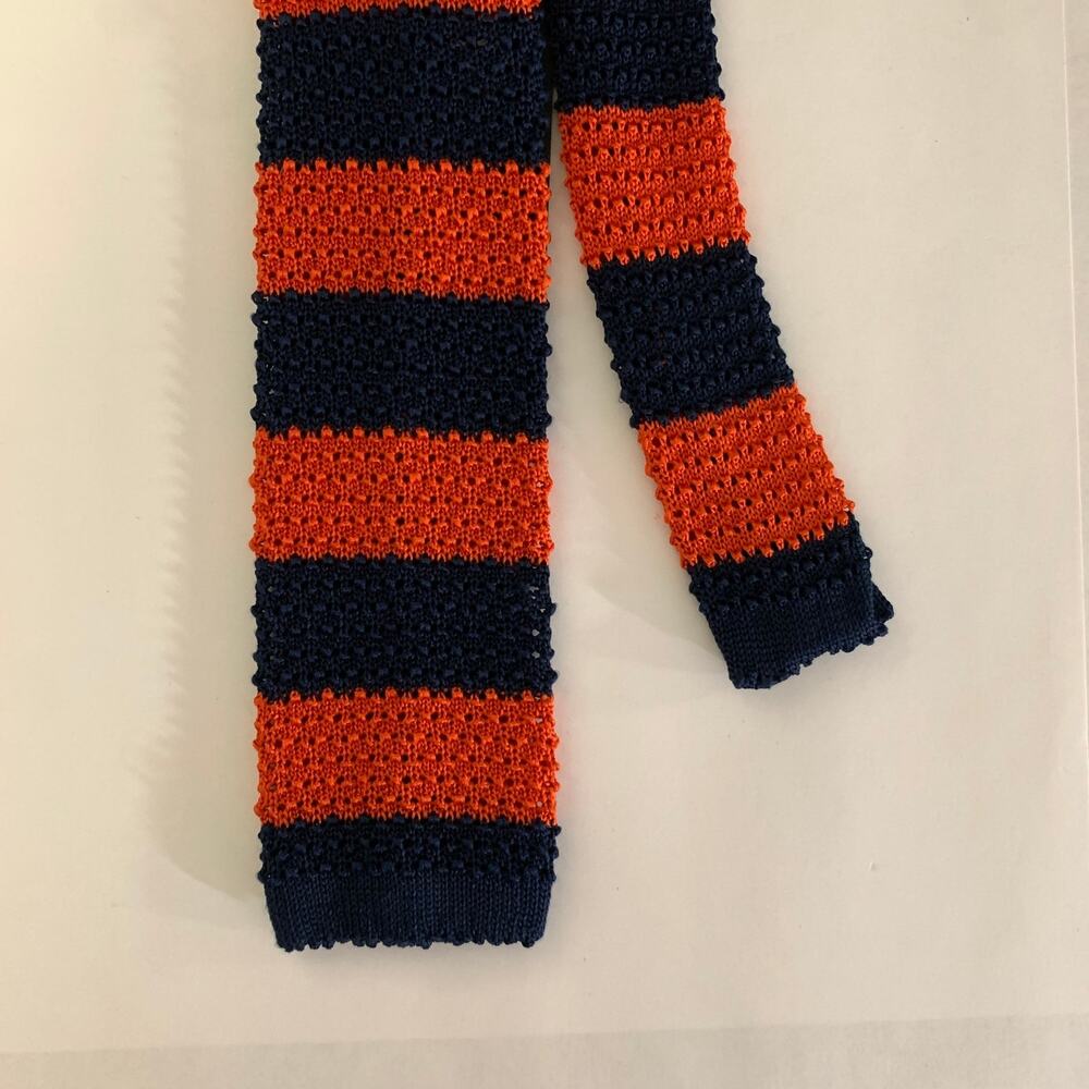 POLO by RALPH LAUREN Orange Blue Knit Silk Tie